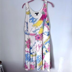 Chaps Vintage Women’s Large Sleeveless Midi/Maxi Cream with Hawaiian Map